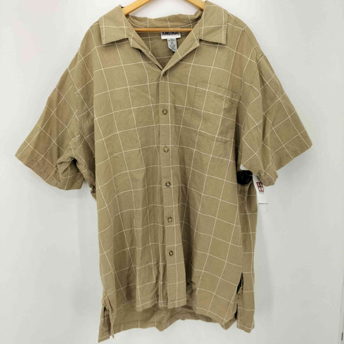 キングサイズ KINGSIZE 90S リネン混 オープンカラー S/S チェックシャツ チェックショーツ メンズ 3XL