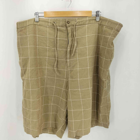 キングサイズ KINGSIZE 90S リネン混 オープンカラー S/S チェックシャツ チェックショーツ メンズ 3XL