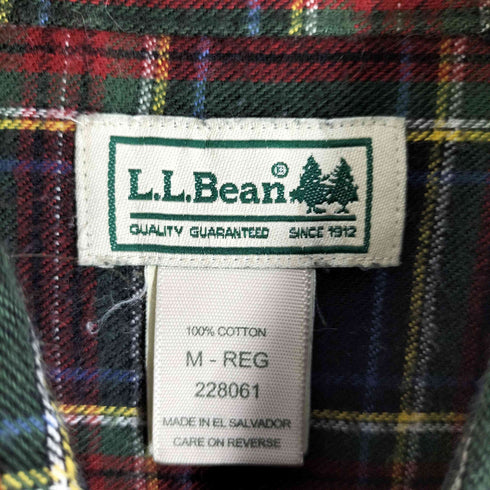 エルエルビーン L.L.Bean タータンチェック ボタンダウン ネルシャツ メンズ import:M