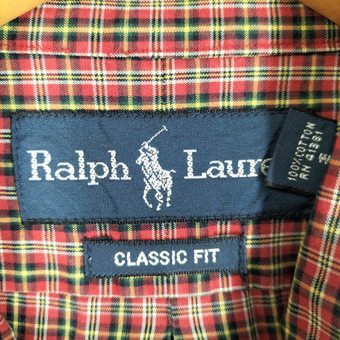 ラルフローレン RALPH LAUREN CLASSIC FIT チェック柄 ポニー刺繍 ボタンダウンシャツ メンズ import:L