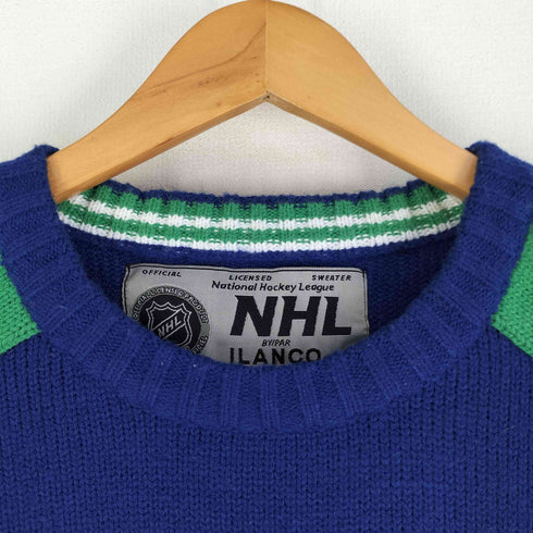 90s ILANCO NHL チームロゴ刺繍 ラグランニット メンズ import:XL