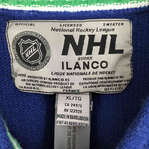 90s ILANCO NHL チームロゴ刺繍 ラグランニット メンズ import:XL