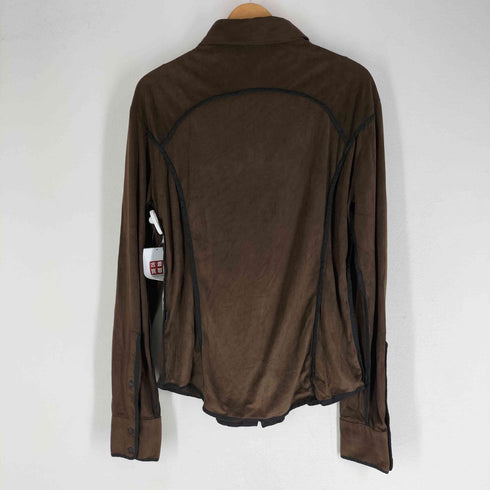 ジャストカヴァリ Just Cavalli パイピング デカ襟 スエードライクシャツ メンズ EUR:48