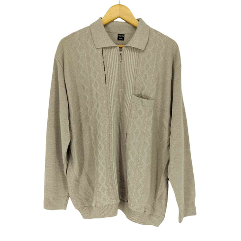 ハーフジップデザインニット メンズ XXXL