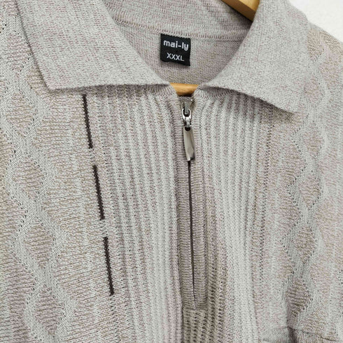 ハーフジップデザインニット メンズ XXXL