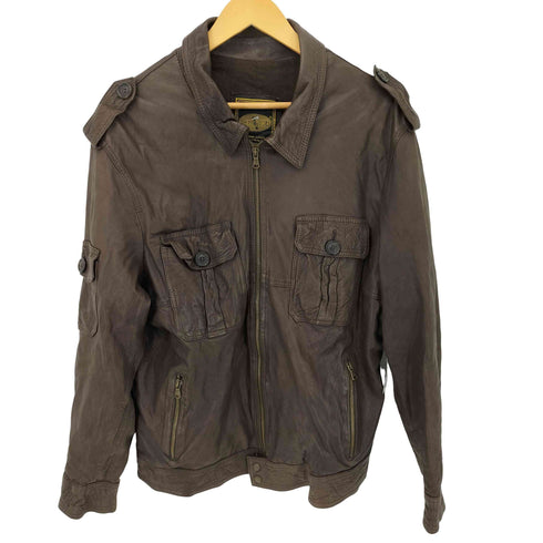 DOUGLAS エポレット付き ジップアップレザージャケット メンズ 54