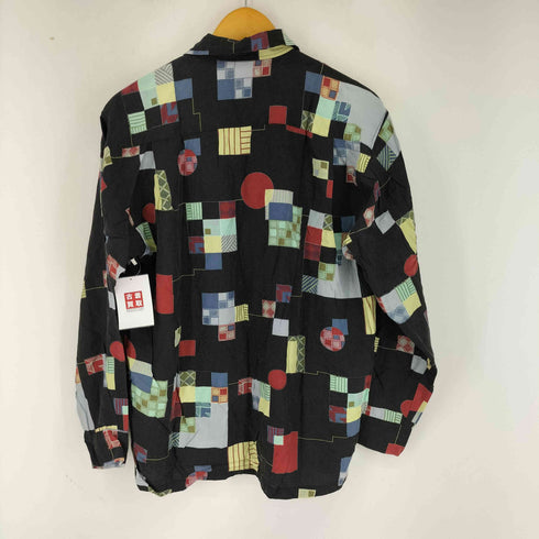 HAAG GENTS 総柄 L/Sレーヨンシャツ 開襟 ボックスシルエット メンズ US:40