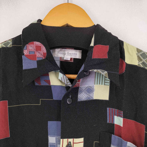 HAAG GENTS 総柄 L/Sレーヨンシャツ 開襟 ボックスシルエット メンズ US:40