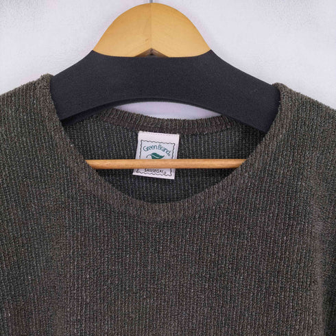 90S green brand パイル地 L/Sカットソー メンズ JPN:L