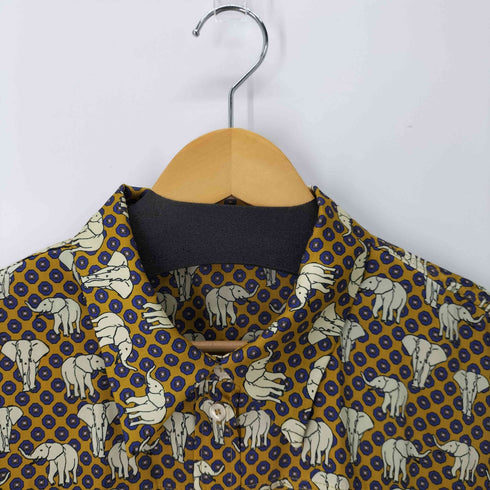 ザラ ZARA 象総柄L/Sサテンシャツ レディース JPN:L