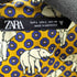 ザラ ZARA 象総柄L/Sサテンシャツ レディース JPN:L