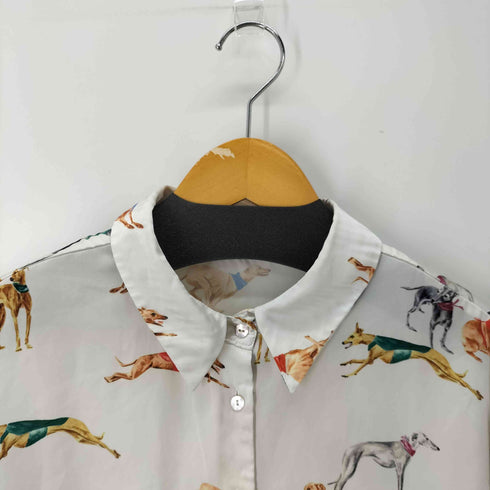 ザラ ZARA 犬総柄L/Sサテンシャツ レディース JPN:XL
