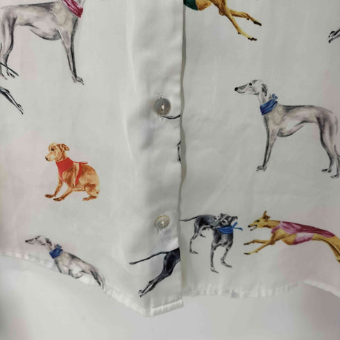 ザラ ZARA 犬総柄L/Sサテンシャツ レディース JPN:XL