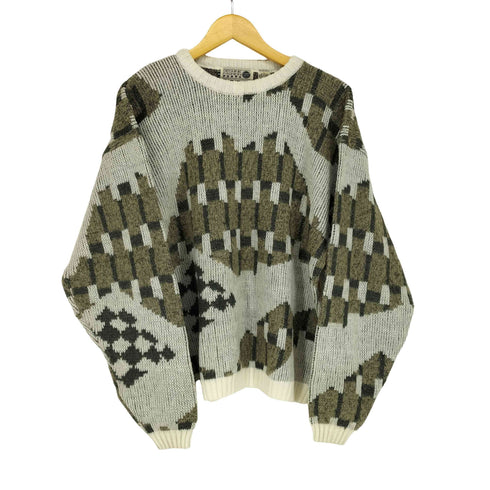 GENUINE FASHION PARTS 総柄クルーネックニット メンズ JPN:L
