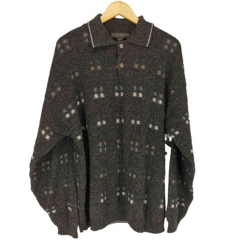 LIBER TY SWEATERS USA製 ニットポロシャツ メンズ JPN:L