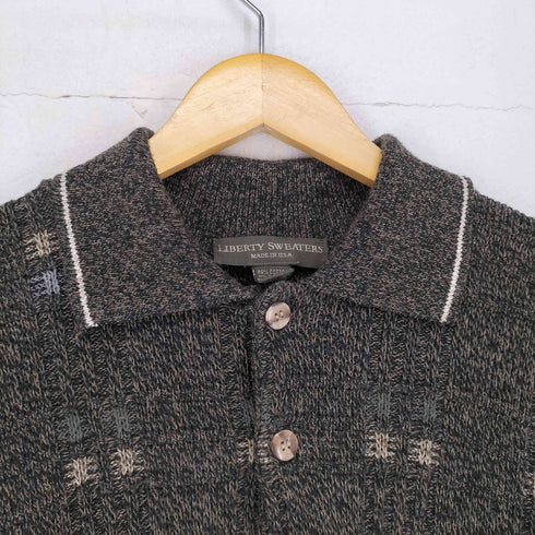 LIBER TY SWEATERS USA製 ニットポロシャツ メンズ JPN:L