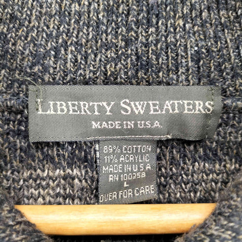 LIBER TY SWEATERS USA製 ニットポロシャツ メンズ JPN:L
