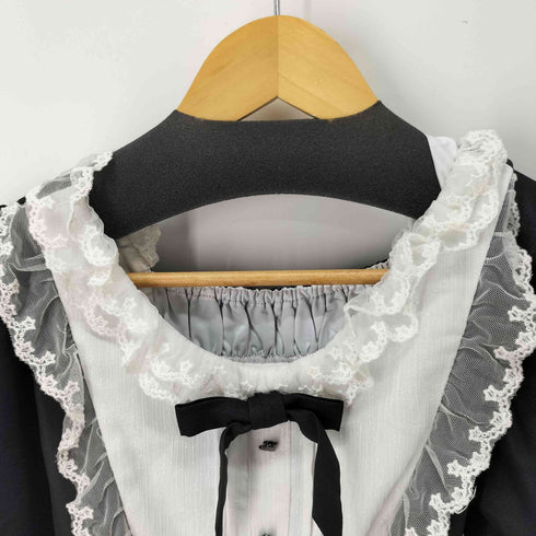 グラフィックプリントレースワンピース メイド サブカル レディース
