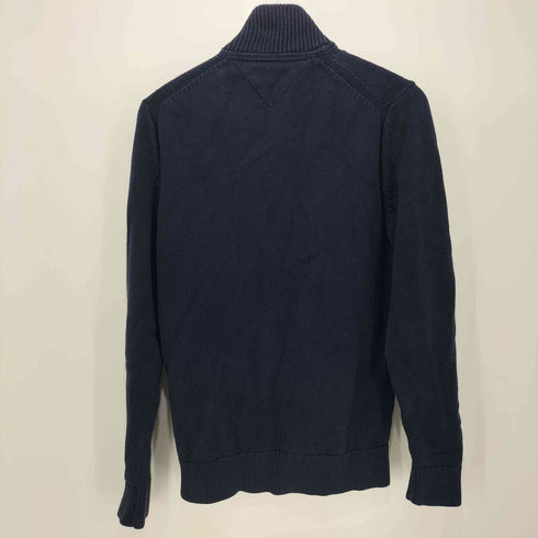 トミーヒルフィガー TOMMY HILFIGER ロゴ刺繍 ジップアップ ニットカーディガン ドライバーズニット メンズ import:L