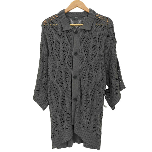 クレイル CLEL Openwork Loose Mesh Crew Neck Cardigan 透かし編みルース メッシュクルーネックカーディガン メンズ JPN:S