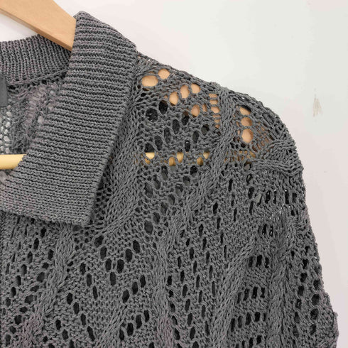 クレイル CLEL Openwork Loose Mesh Crew Neck Cardigan 透かし編みルース メッシュクルーネックカーディガン メンズ JPN:S