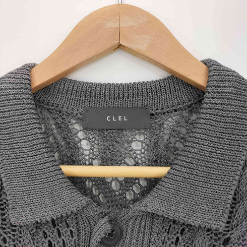 クレイル CLEL Openwork Loose Mesh Crew Neck Cardigan 透かし編みルース メッシュクルーネックカーディガン メンズ JPN:S