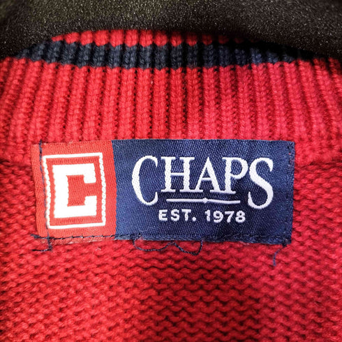 チャップス CHAPS ロゴ刺繍 ハーフジップニット メンズ JPN:L