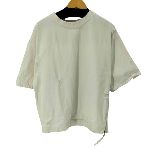 ザラ ZARA サイドジップ ダメージ加工S/Sデニムスウェットシャツ メンズ JPN:M