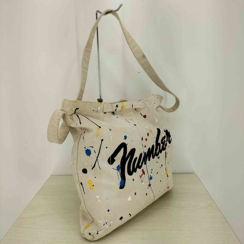 N NUMBER 2WAY SHOULDER BAG 2WAY ペイント キャンバスショルダーバッグ メンズ