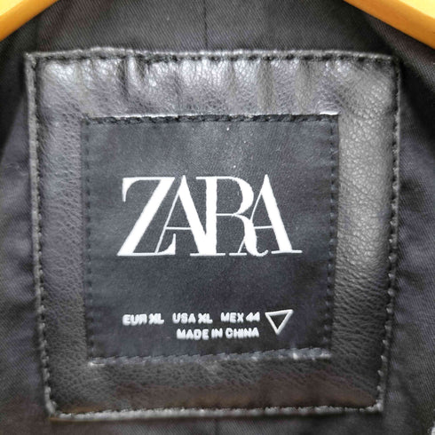 ザラ ZARA レザーライダースジャケット メンズ JPN:XL
