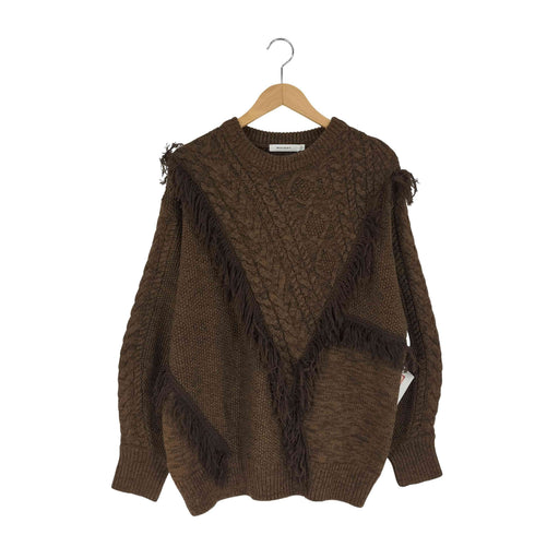 マウジー moussy DOCKING FRINGE KNIT ドッキング フリンジ ニット レディース FREE