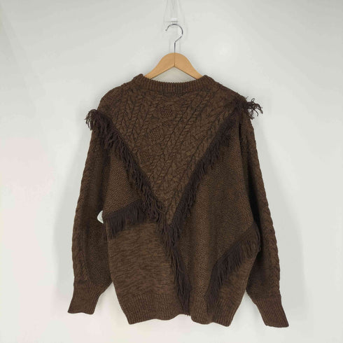 マウジー moussy DOCKING FRINGE KNIT ドッキング フリンジ ニット レディース FREE
