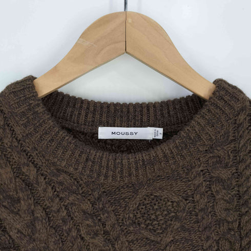 マウジー moussy DOCKING FRINGE KNIT ドッキング フリンジ ニット レディース FREE