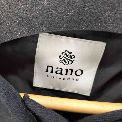ナノユニバース NANO universe ストライプキルティングブルゾン ノーカラー ジャケット レディース 36