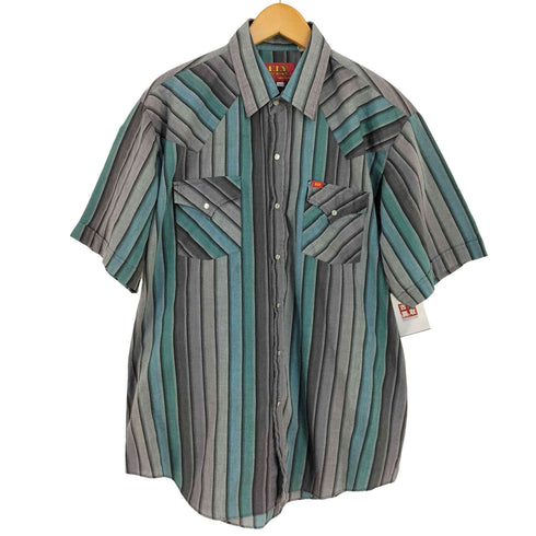 ELY PLAINS ストライプ ウエスタンシャツ メンズ import:L