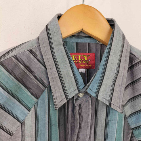 ELY PLAINS ストライプ ウエスタンシャツ メンズ import:L