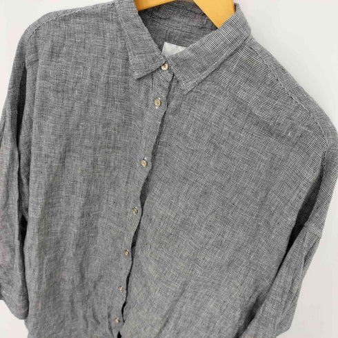 ユーバイスピックアンドスパン U by SPICK&SPAN 24SS リネン 千鳥格子 ビックシルエットシャツ レディース