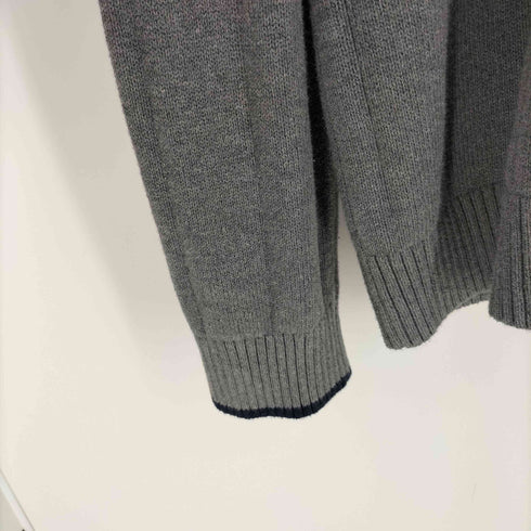 トミーヒルフィガー TOMMY HILFIGER ロゴ刺繍 リブライン Vネック コットン チルデン ニット セーター メンズ import:XL