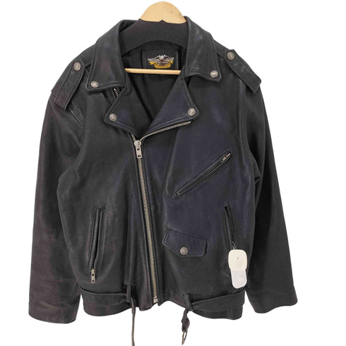 ハーレーダビッドソン HARLEY-DAVIDSON エンボスロゴ レザーダブルライダースジャケット メンズ JPN:M