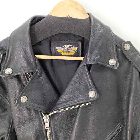 ハーレーダビッドソン HARLEY-DAVIDSON エンボスロゴ レザーダブルライダースジャケット メンズ JPN:M