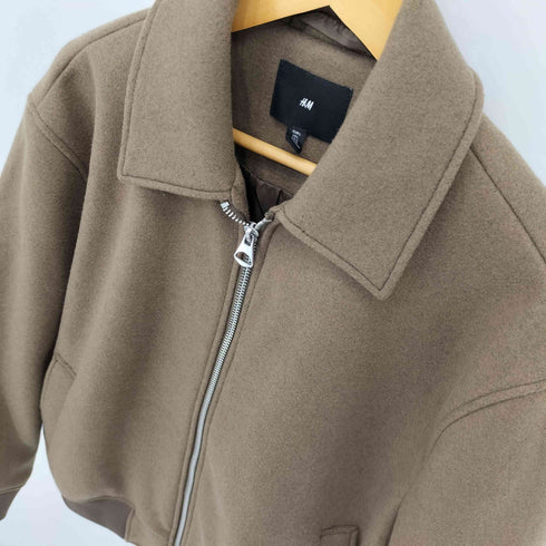 エイチアンドエム H&M ダブルジップ メルトンブルゾン ドロップショルダー メンズ import:L