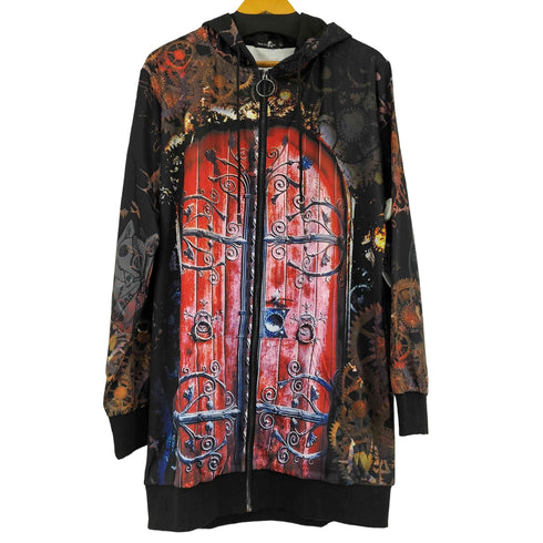 ニーアクロージング NIER CLOTHING 総柄 ロングジップパーカー レディース FREE