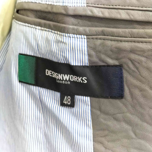 デザインワークス DESIGNWORKS 2B レザーテーラードジャケット メンズ 48