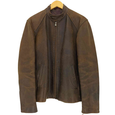 ポールスミス Paul Smith ホースハイド 馬革 シングルライダースジャケット メンズ import:L