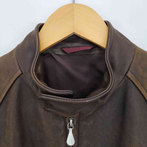 ポールスミス Paul Smith ホースハイド 馬革 シングルライダースジャケット メンズ import:L