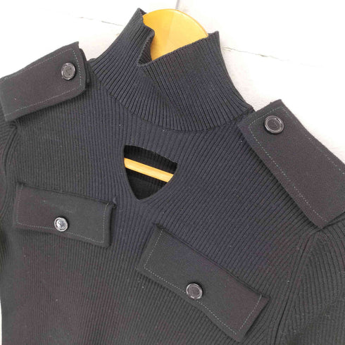 ボッテガヴェネタ BOTTEGA VENETA ホールデザインタートルネックリブニットワンピース レディース JPN:S