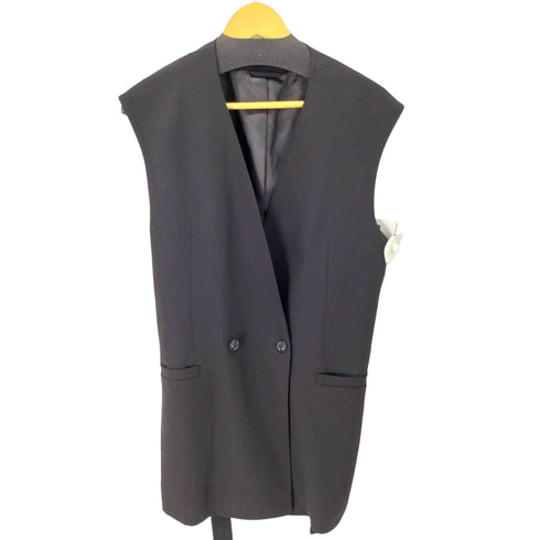 ザラ ZARA ダブルブレストベルテッドロングベスト ジレ レディース JPN:M
