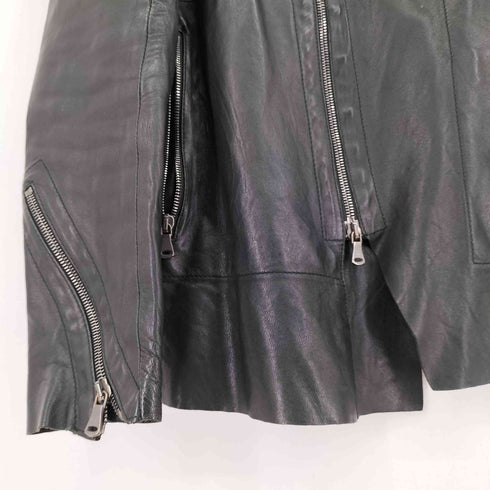 パッゾ PAZZO ダブルジップ シープレザーライダースジャケット ジップ加工 メンズ 44