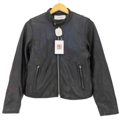 ジーナシス JEANASIS ラムレザー シングルライダース レザージャケット ダブルジップ レディース JPN:M