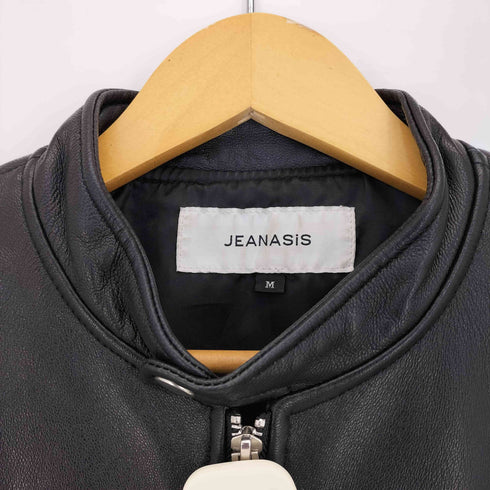 ジーナシス JEANASIS ラムレザー シングルライダース レザージャケット ダブルジップ レディース JPN:M